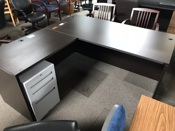 Cherryman L Shape Desk with Return Recycled Office Furnishings