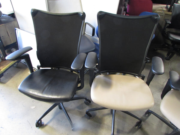 Allsteel Black Leather and Chrome Conference Chairs - Recycled Office  Furnishings