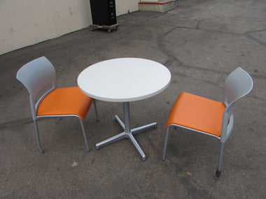 Steelcase "Move" Side Chairs in Orange and Grey