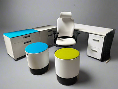 Steelcase Desk With White Pedestal