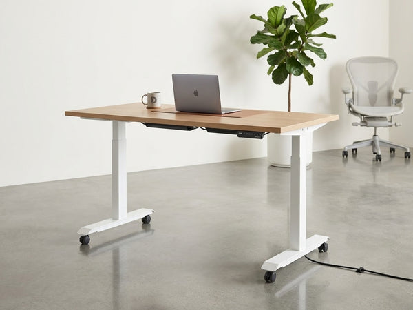 Sit Stand Desk Oak | Electric Desk | SLIGHTLY USED