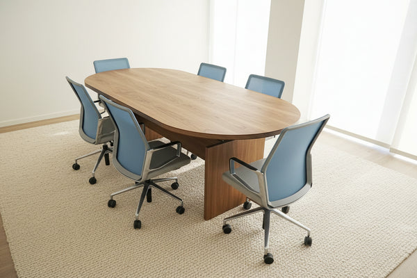 8 Foot Conference Table with Adjustable Base