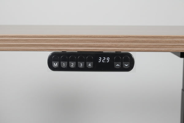 Sit Stand Desk Walnut | Electric Desk with Center Drawer