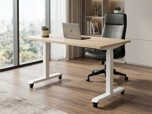 Sit Stand Desk Oak | Electric Desk | SLIGHTLY USED