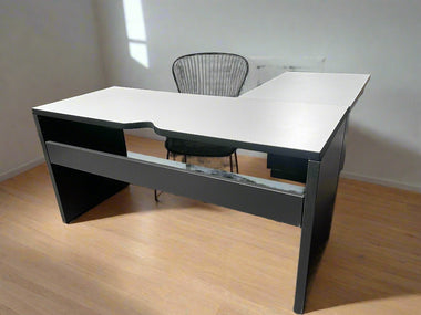 L-Shaped Desk with Pedestal Metal