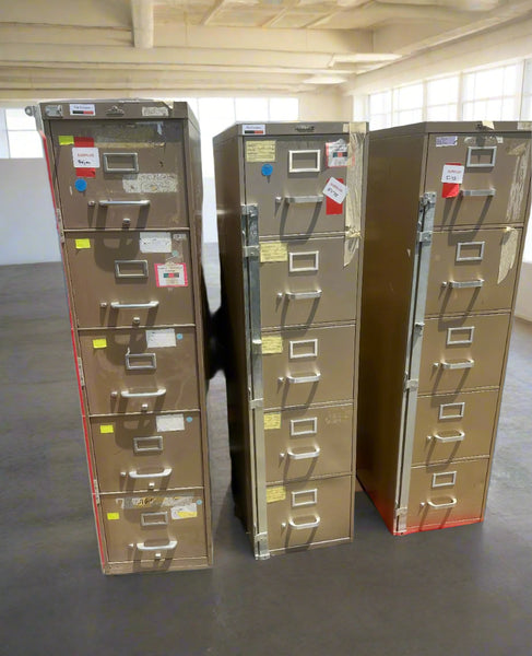 Assorted Steel Vertical File Cabinets with Lock Bar