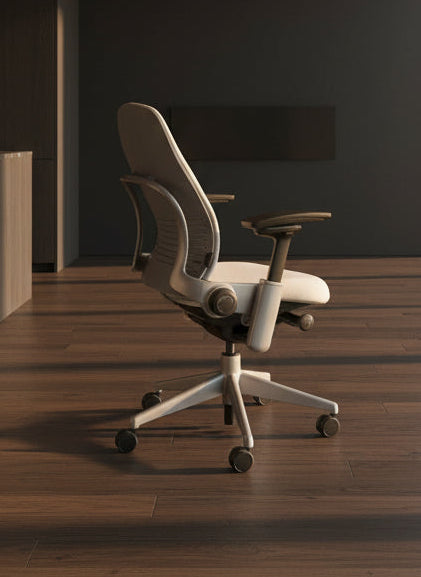 Steelcase Leap V2 Office Chair White with Silver Base