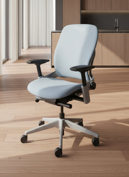 Steelcase Leap V2 Office Chair White with Silver Base