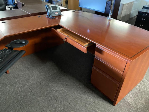 Bowfront U Shaped Veneer Desk