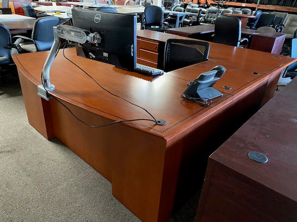 Bowfront U Shaped Veneer Desk