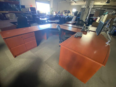 Bowfront U Shaped Veneer Desk