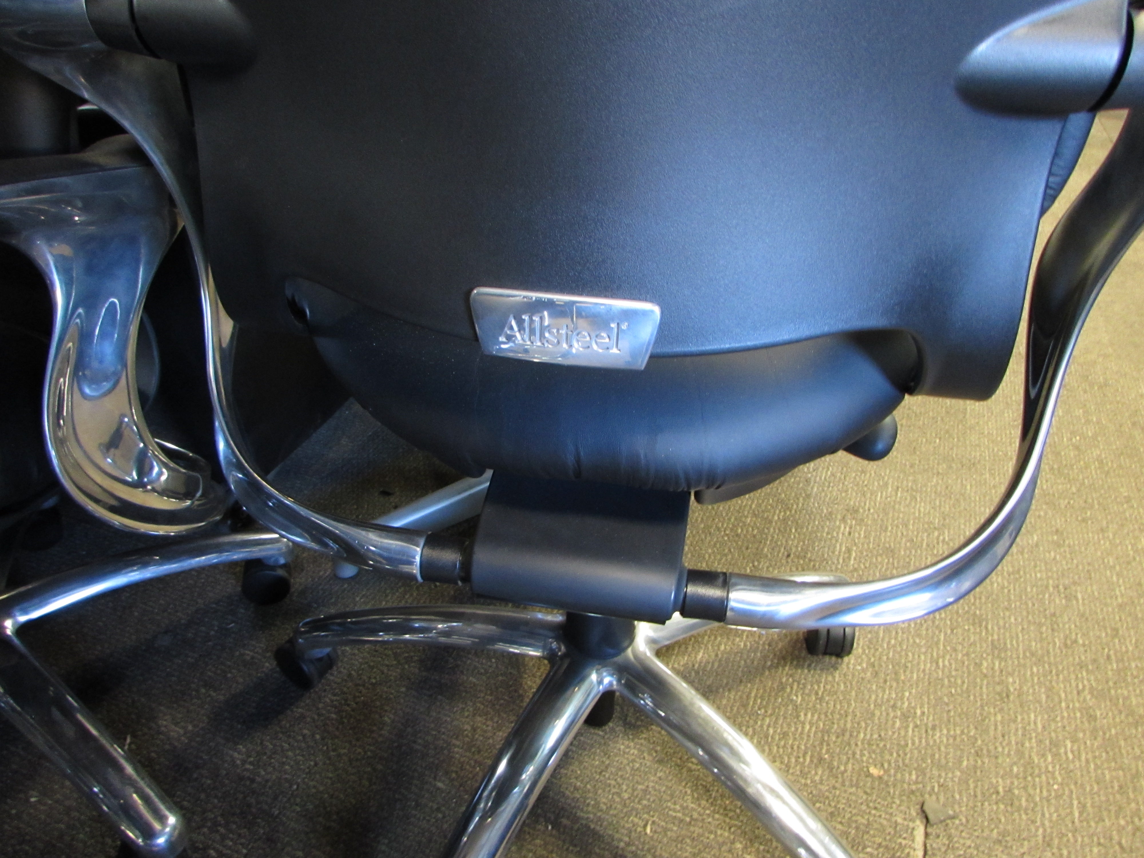 Allsteel Black Leather and Chrome Conference Chairs - Recycled Office  Furnishings