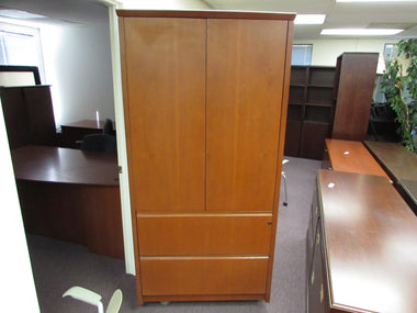 Executive Wardrobe/Storage/Filing Cabinet in Cherry Wood Veneer