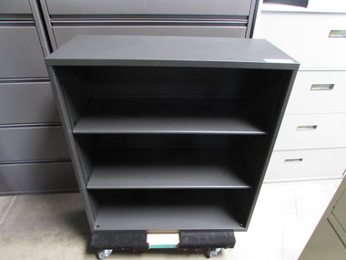 Charcoal Grey Steelcase Bookcases - 3 level