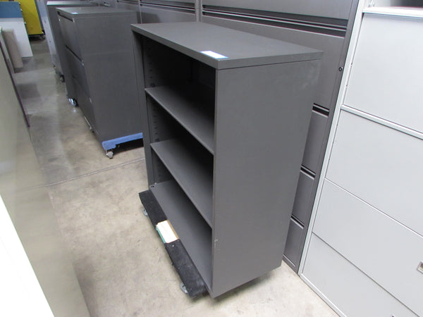 Charcoal Grey Steelcase Bookcases - 3 level