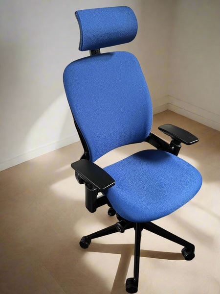 Blue Steelcase Leap V2 Office Chair with Headrest