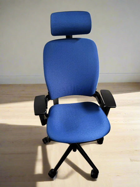 Blue Steelcase Leap V2 Office Chair with Headrest