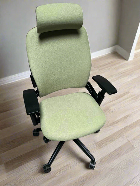 Green Steelcase Leap V2 Office Chair with Headrest