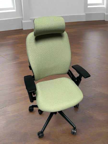 Green Steelcase Leap V2 Office Chair with Headrest
