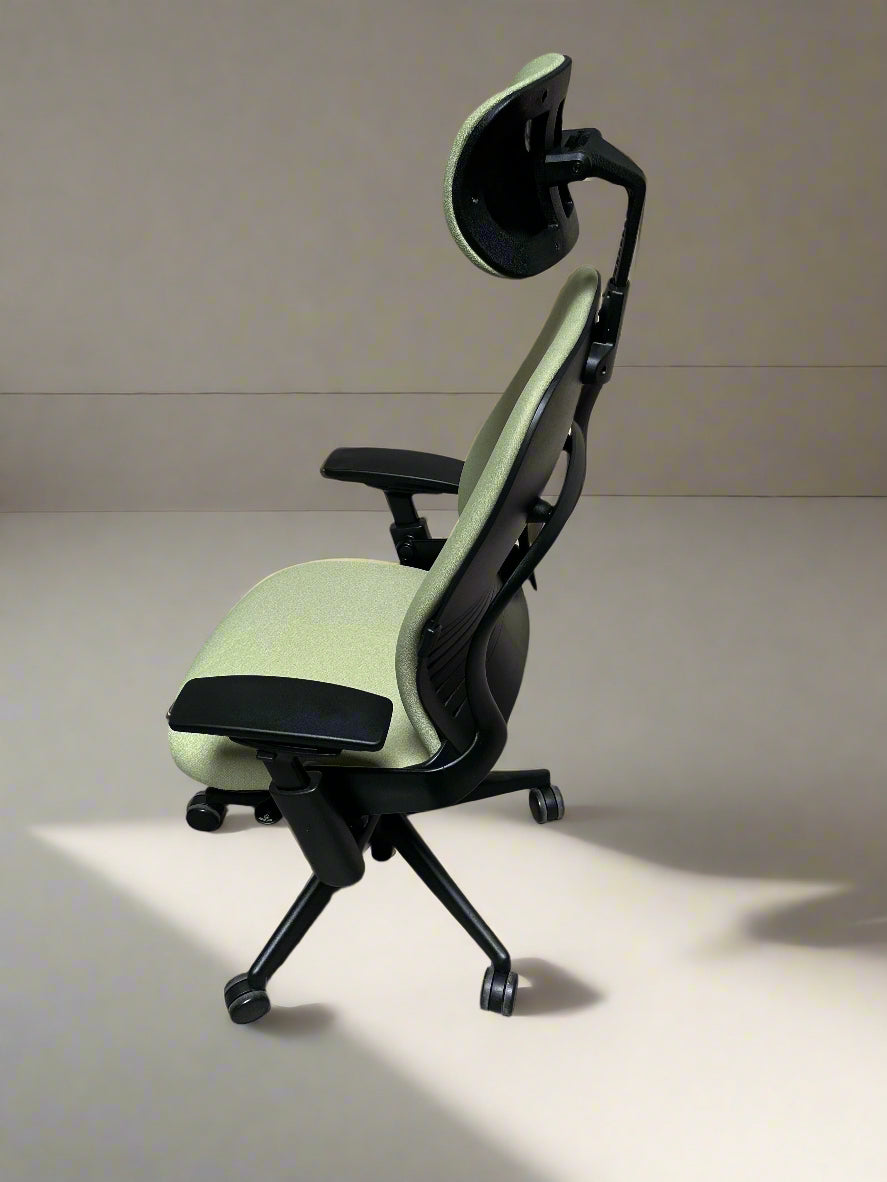 Green Steelcase Leap V2 Office Chair with Headrest Recycled