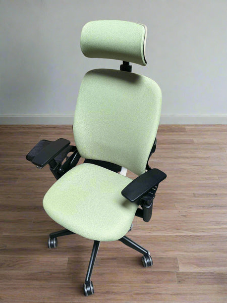 Green Steelcase Leap V2 Office Chair with Headrest
