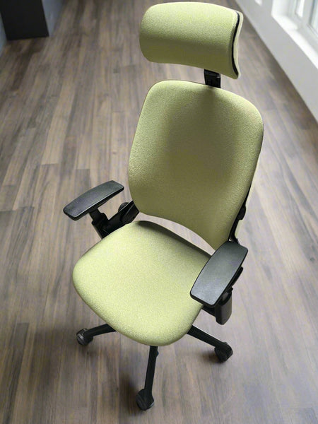 Green Steelcase Leap V2 Office Chair with Headrest