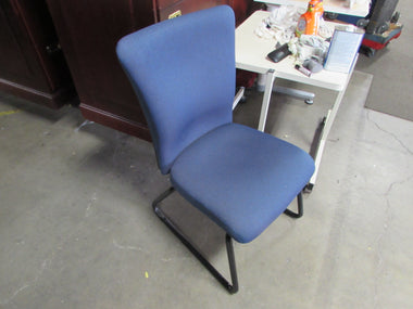 Set of 8 Blue Guest Chairs without arms
