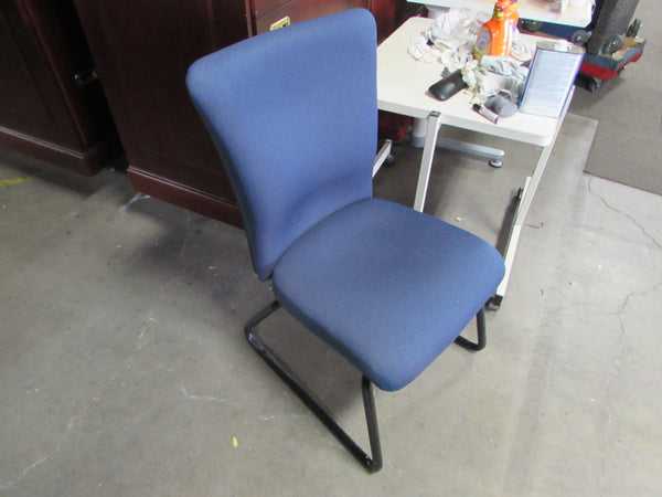 Set of 8 Blue Guest Chairs without arms