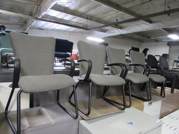 Pair of Beige Guest Chairs with Arms