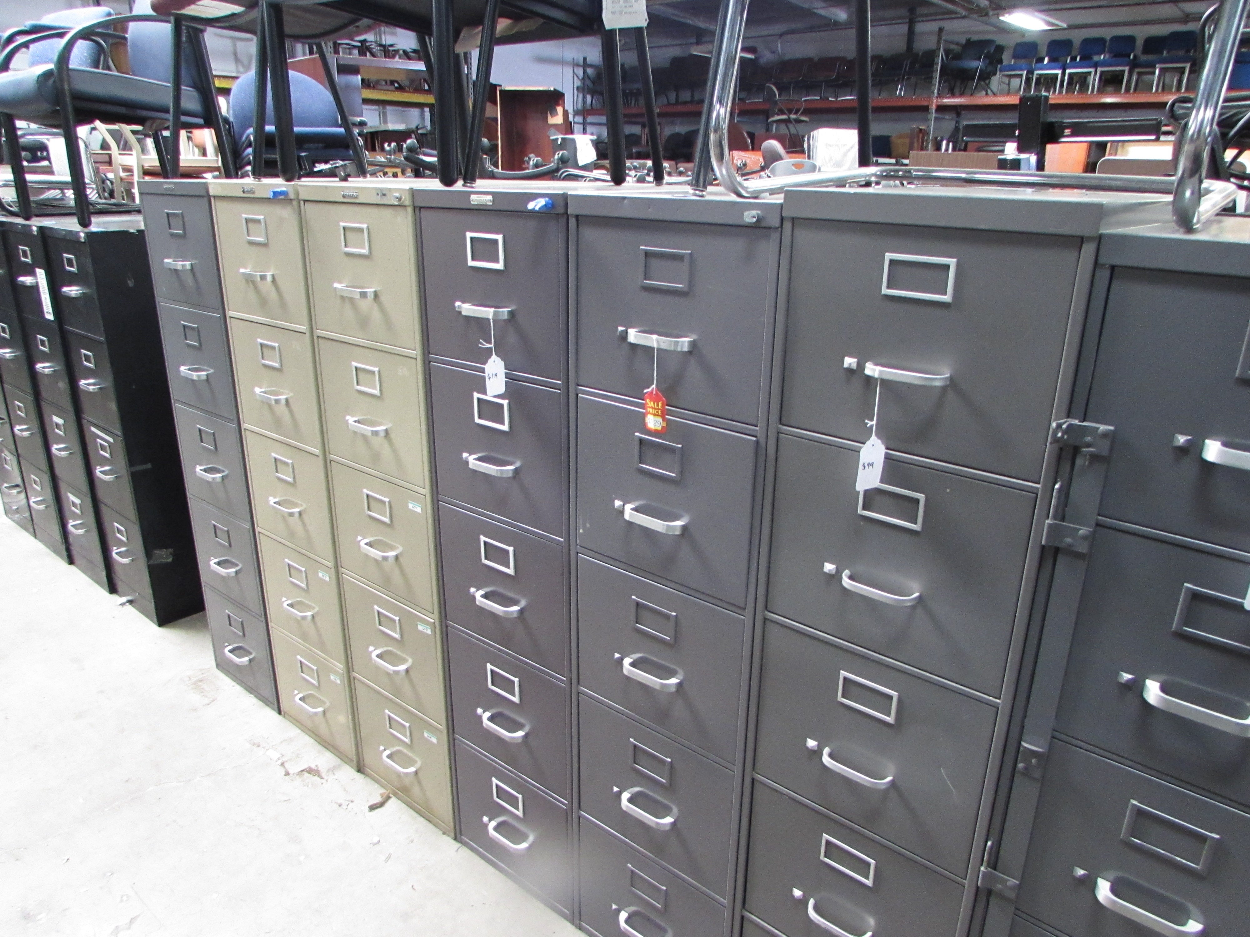 Assorted Steel Vertical File Cabinets Recycled Office Furnishings