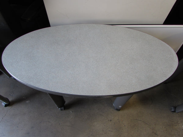 Steelcase Small Oval Office Tables with Wheels - Grey