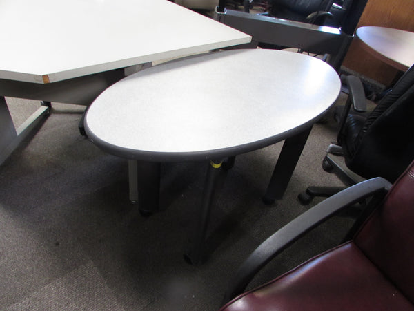 Steelcase Small Oval Office Tables with Wheels - Grey