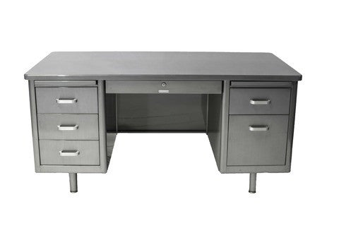 Brushed Steel McDowell & Craig Vintage Tanker Desk