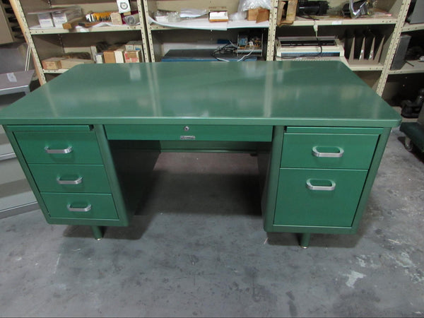 Vintage Tanker Desk in 2-Tone Green