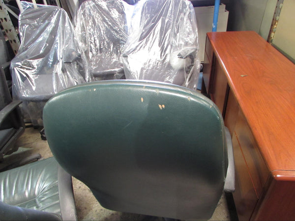 Green Leather High Back Used Office Chairs