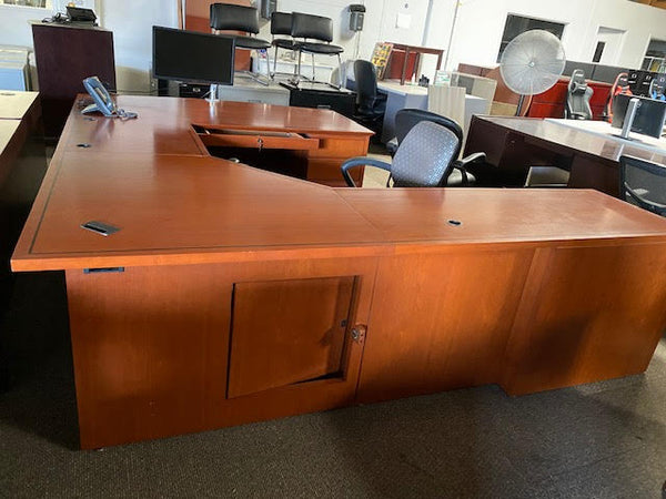 Bowfront U Shaped Veneer Desk